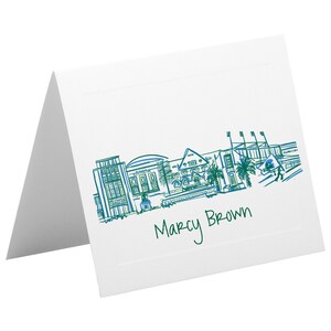 Juego de papelería con tarjetas plegables personalizadas {Horizonte del campus de la Universidad de Tulane - Nueva Orleans, Luisiana}