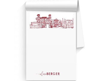 Personalisiertes Notizblock-Set {University of Arkansas – Fayetteville, Arkansas Areal Skyline}