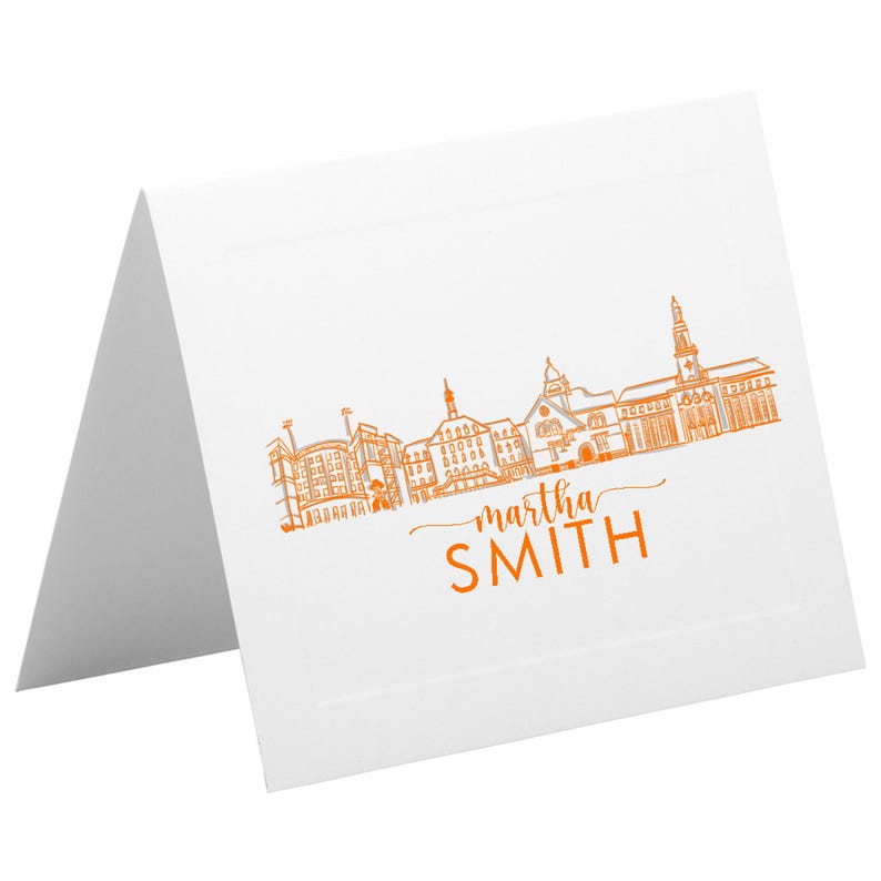 Oklahoma State University Personalized Campus Skyline Notecard | Font: Mix Font 3