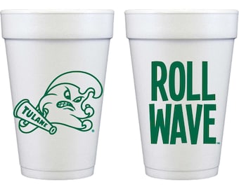 Tulane University Green Wave  Styrofoam Cup 10 Pack