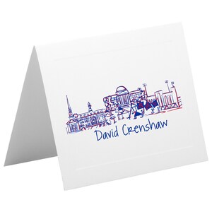 Juego de papelería con tarjetas plegables personalizadas {SMU Campus Skyline - Dallas, Texas}
