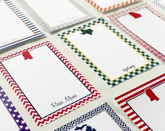 Personalized Notepad Set {US States with Patterned Border}