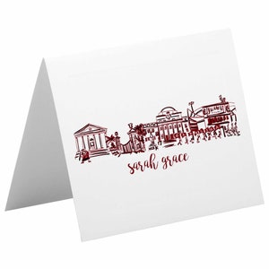 Personalized Foldover Notecard Skyline Stationery {University of South Carolina Skyline - Columbia, South Carolina}