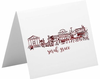 Tarjetas personalizadas con el horizonte de la Universidad de Carolina del Sur