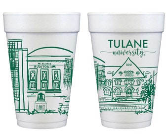 Tulane University Campus Landmarks Styrofoam Cup 10 Pack