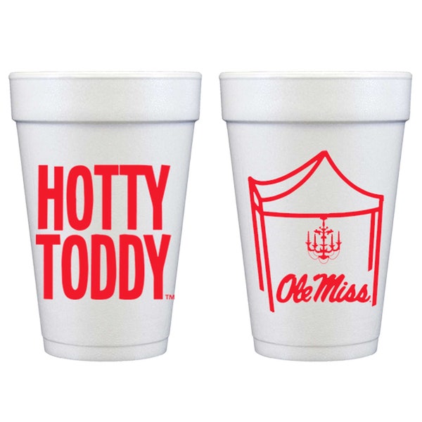 Ole Miss Hotty Toddy/Tailgate Tent- University of Mississippi Foam Cup 10 Pack