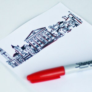 Personalized Notepad Set {University of Mississippi - Ole Miss Landmarks - Oxford, Mississippi Skyline}