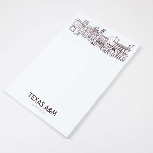 Texas A&M University Campus Skyline Notepad – College Station