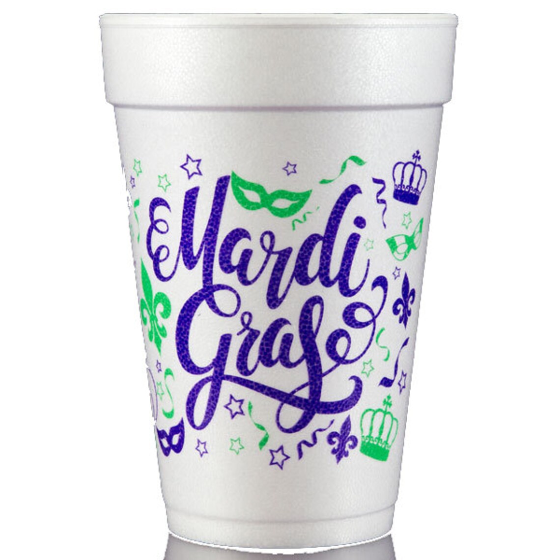 Mardi Gras Styrofoam Cups 10 Pack Sleeve Mardi Gras with Etsy