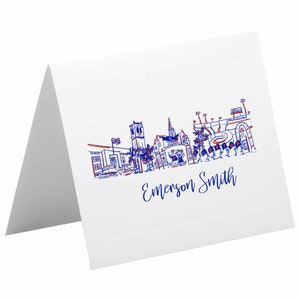 Personalisierte Klappkarte Notecard Briefpapier Set {University of Florida Airport Skyline Wahrzeichen-Gainesville, Florida}