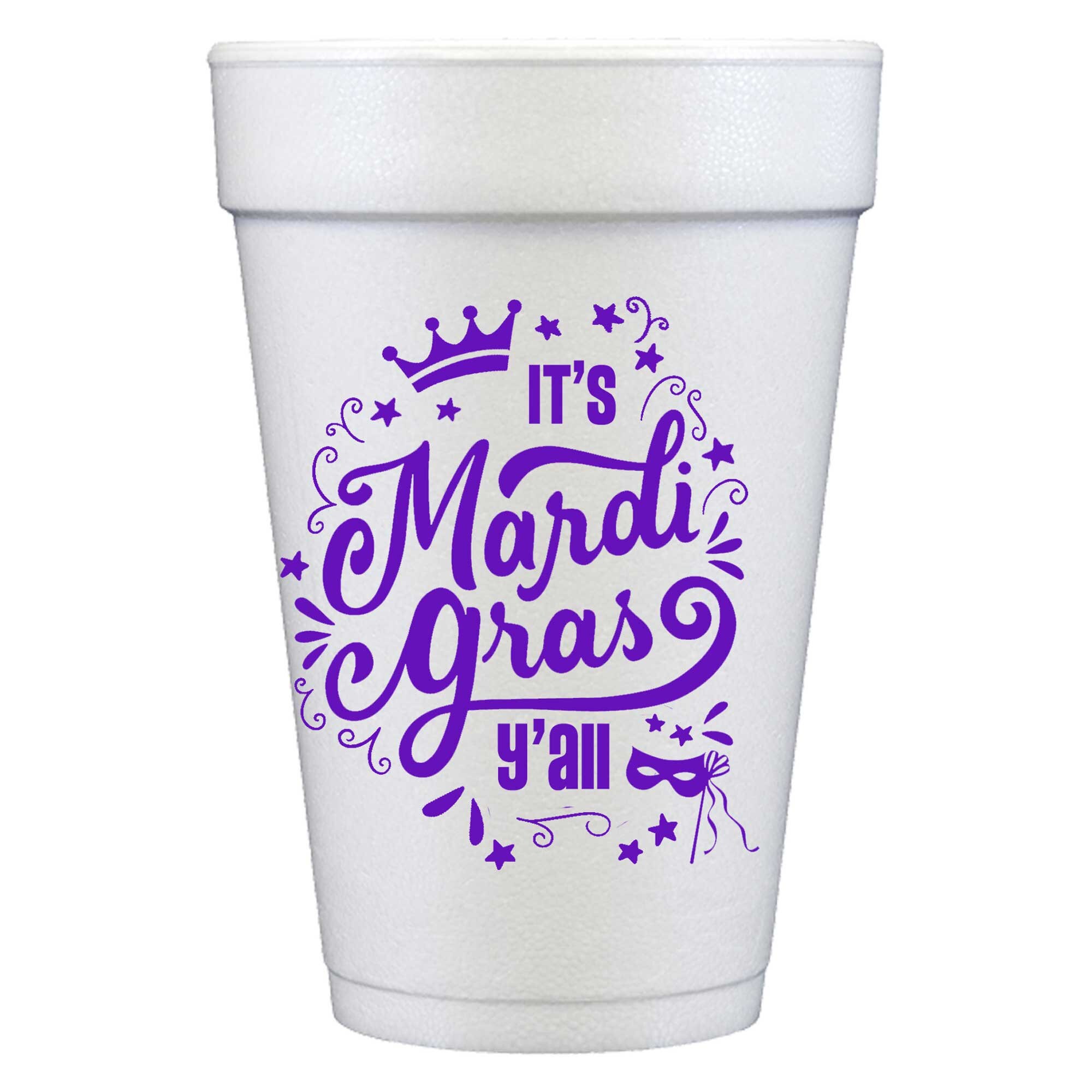 Mardi Gras Styrofoam Cups 10 Pack Sleeve Mardi Gras with Etsy