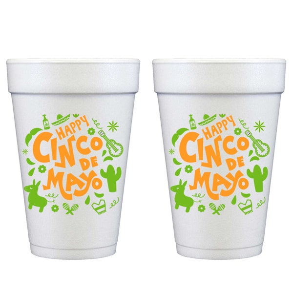 Happy Cinco de Mayo Foam Cup (10 Pack)