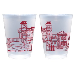 Shatterproof Roadie Cup 10 Pack {University of Arkansas Landmarks – Fayetteville, Arkansas Campus Skyline}