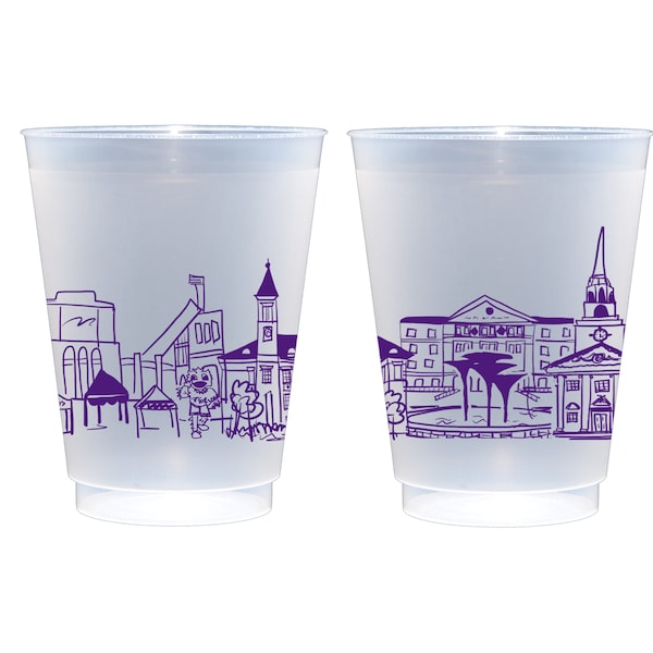 Texas Christian University (TCU) Campus Landmarks Frosted Roadie Cup 10 Pack