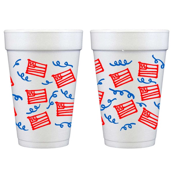 American Flag Wrap/4th of July Disposible Foam Cup {10 cup pack}