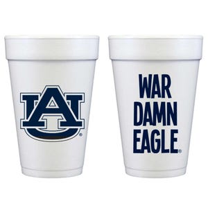 Auburn University War Damn Eagle Auburn Tiger {Foam Cup 10 Pack}