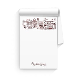 Personalized Notepad Set  {Texas A&M University Campus Skyline Landmarks-College Station, Texas}