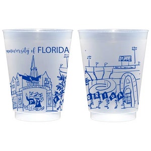 University of Florida Campus Skyline Frosted Roadie Cup Confezione da 10
