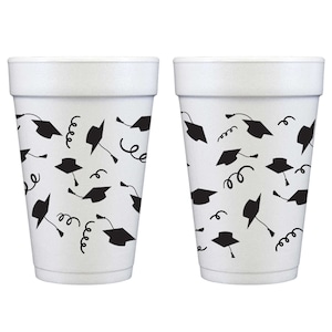 Graduation - Hat/Streamers Wrap Styrofoam Cup (10 ct bag)