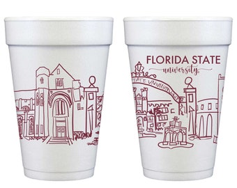 Florida State University Campus Skyline Foam Cup 10 Pack - Tallahassee, Florida