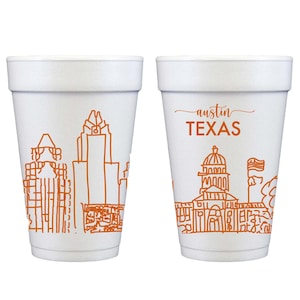 Foam Cup 10 Pack {Austin, Texas Skyline}