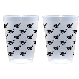 Graduation Hat Wrap Shatterproof Frost Cups {10 Pack Sleeve}