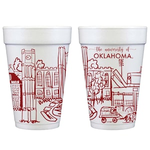 Foam Cup 10 Pack {University of Oklahoma Skyline-Norman, Oklahoma}