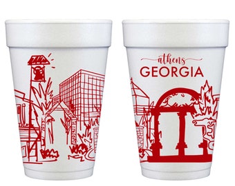 Styrofoam Cup 10 Pack {Athens, Georgia Skyline}