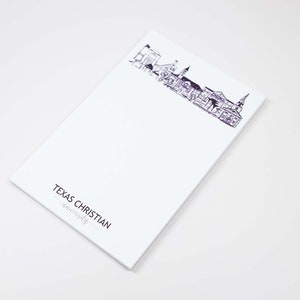 Texas Christian University (TCU) Campus Skyline Notepad – Ft. Worth