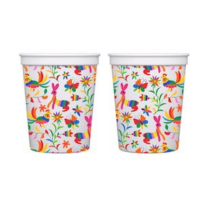 Mexikanische Stickerei Otomi Plastic Stadion Tasse (10er Pack)