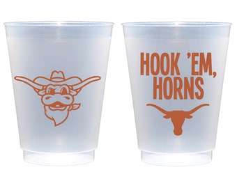 University of Texas - Austin Logo/Hook 'Em Horns {Pakiet 10 kubków Frosted Roadie Cup}