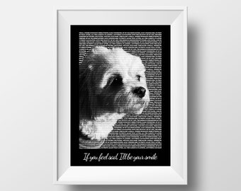Pet Portrait, Pet Gift, Personalised Pet Lovers Gift, Pet Word Art Portrait, Dog Word Art, Dog Word Art Custom Print, Dog Lover Gift