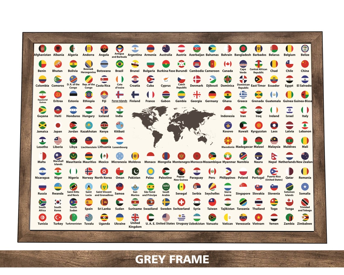 Banderas pushpin del mundo / 36 x 24 o 24 x Etsy España