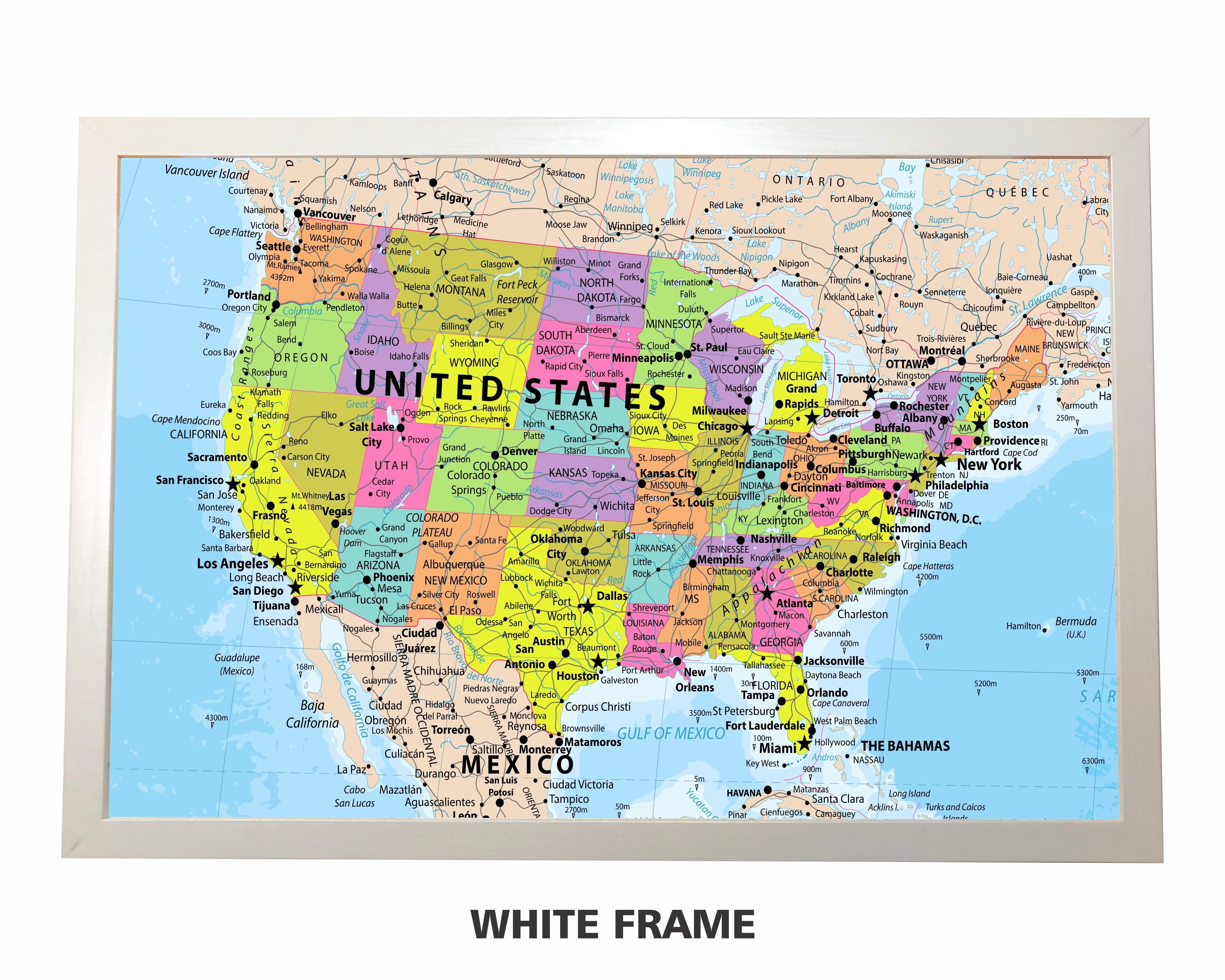 Detailed Pushpin USA Map 36 X 24 or 24 X - Etsy