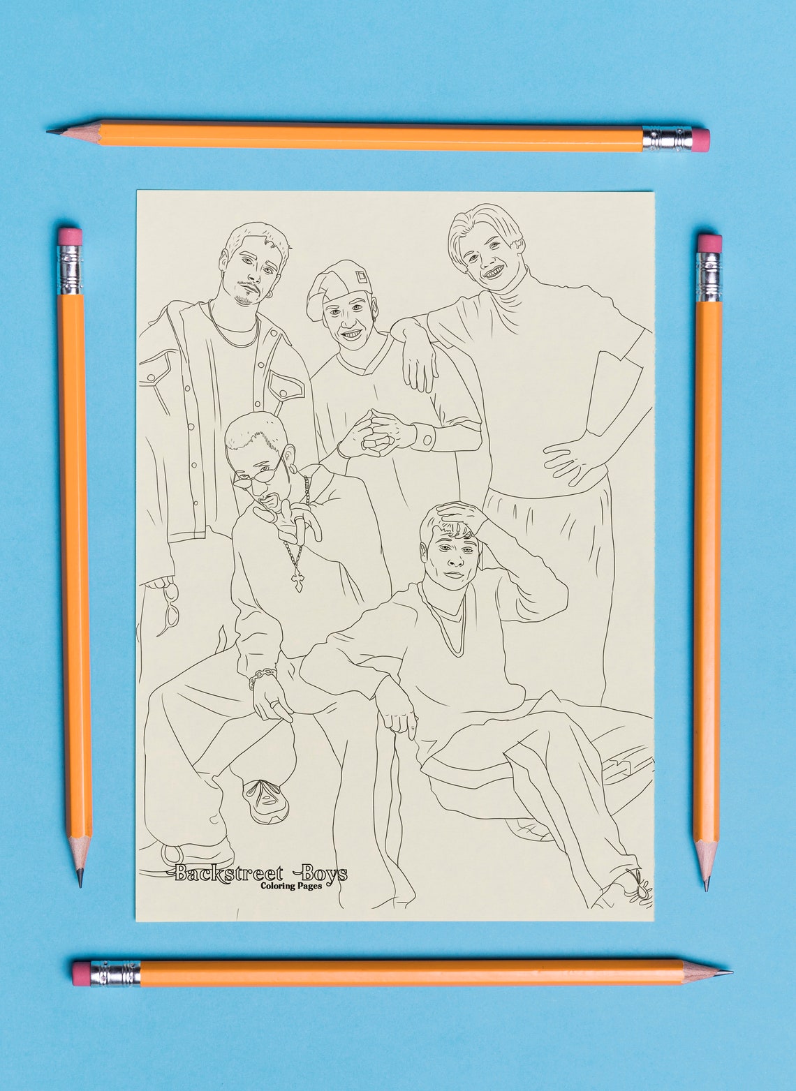 Backstreet Boys Printable Coloring Page BSB Coloring Page | Etsy