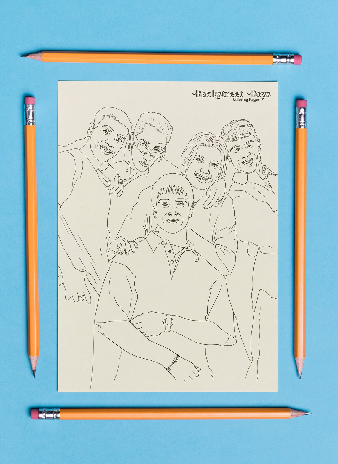 Backstreet Boys Printable Coloring Page BSB Coloring Page | Etsy