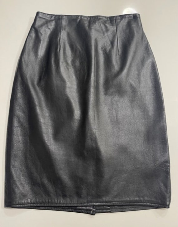Vintage black leather skirt - Gem