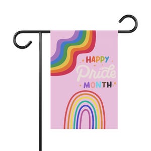 Garden Banner, Pride Month LGBT Flag, LGBTQ Yard Sign, Rainbow Garden Decoration, Outdoor House Banner
