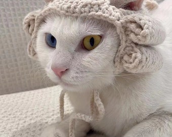 Hats for cats, barristers wig, judge wig, pet costumes, cat costumes, knit hat, hats for cats, cat hats, pet has, cats，Powdered wig,