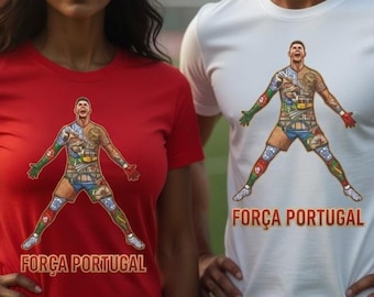 T-shirt Cristiano Ronaldo Portugal | T-shirt voetbalfan Força Portugal | CR7 Game Day-shirt