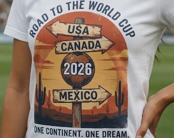 T-shirt Road to World Cup 2026 Noord-Amerika | T-shirt voetbalfan VS Canada Mexico