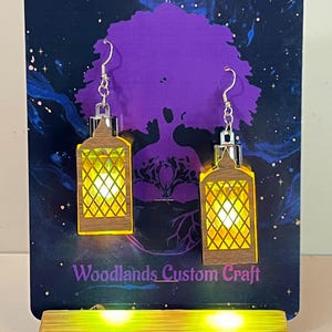 Hanging Lantern Real lighted Dangle Earrings