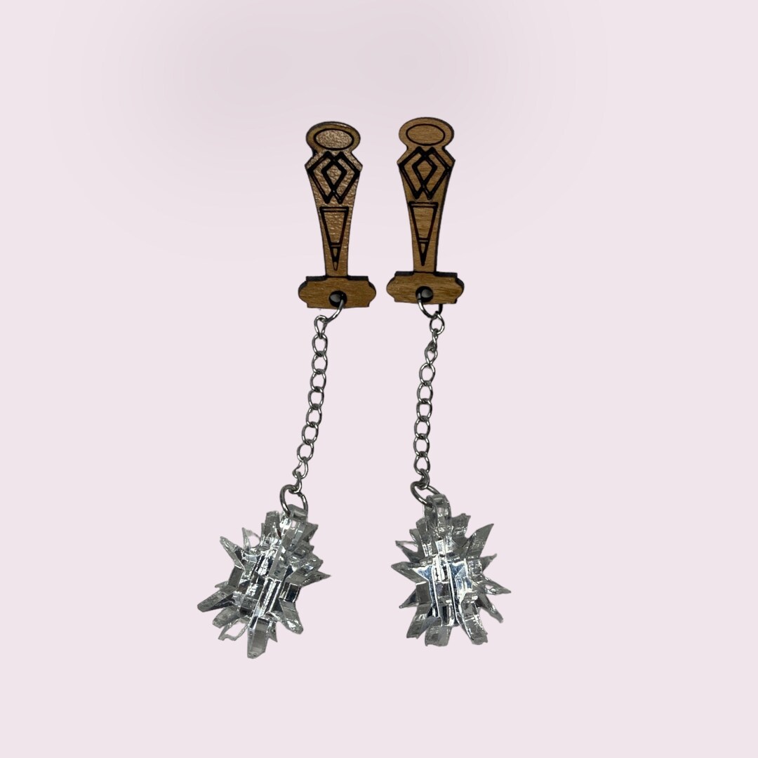 Medieval Mace Dangle Stud Earrings Etsy