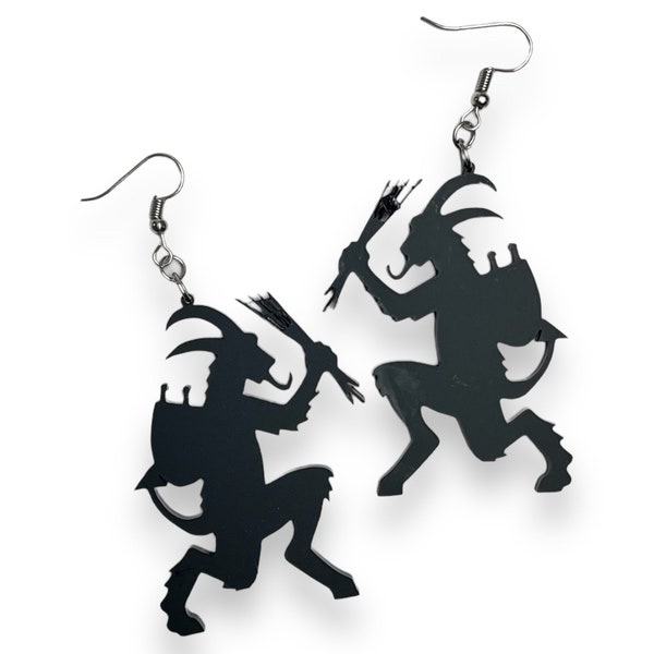 Krampus Silhouette Dangle Earrings