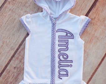 Girl Swimsuit Cover Up, Toddler Swim Cover Up, Terry Cloth Cover Up, Seersucker Cover Up, Embroidered Swim Cover, Applique Swim Cover