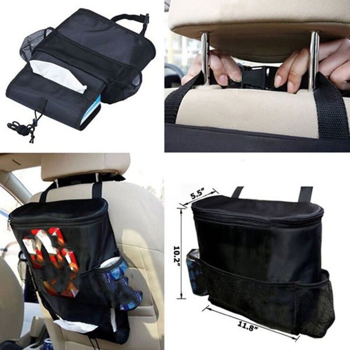 Car Back Seat Organiser Tidy Hot/cold Insulated Cooler Bag Etsy