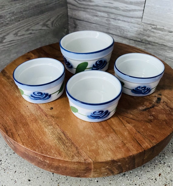 Bia Blanc De Table White Blue Floral Design Baking Dish and