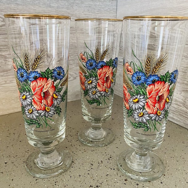 Vintage Beer Glasses Etsy
