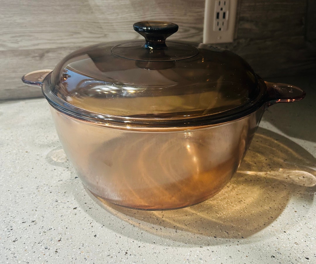 Vision Corningware 4.5L Dutch Oven in Amber Glass Etsy