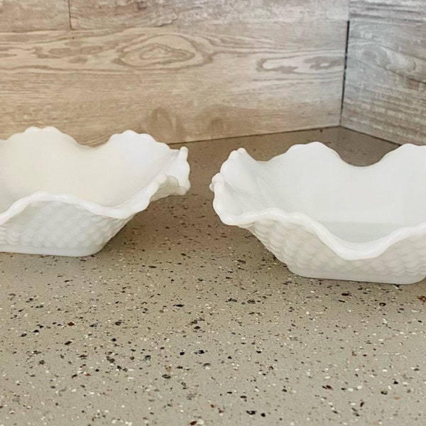 Vintage Milk Glass Candy Dishes- 2 Available